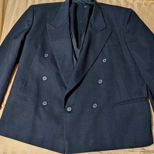 City Streets Mens Suit Black Jacket 40  Pre Owned in great shape WOOL POLY